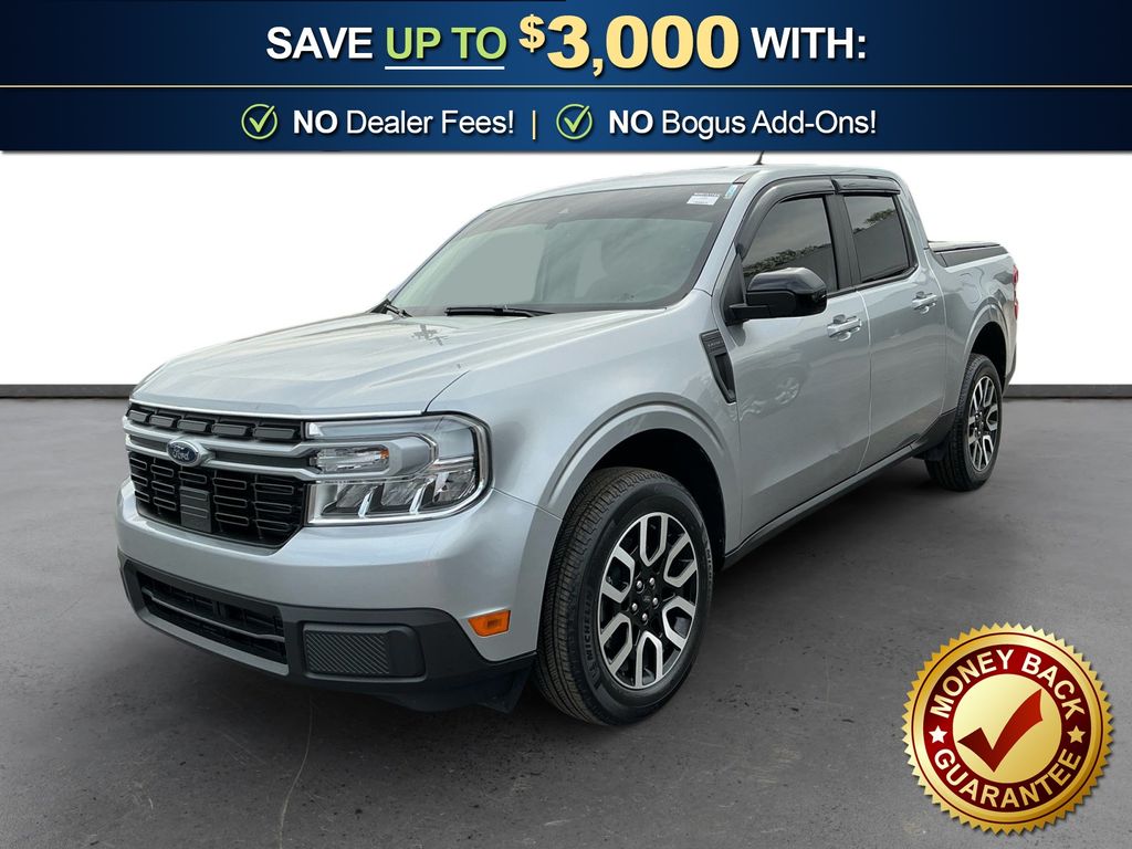 Iconic Silver Metallic 2024 Ford Maverick Lariat SuperCrew FWD Pickup Truck Front-Wheel Drive Continuously Variable Transmission