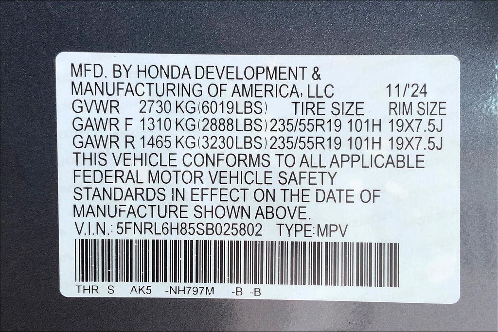 2025 Honda Odyssey Touring 13