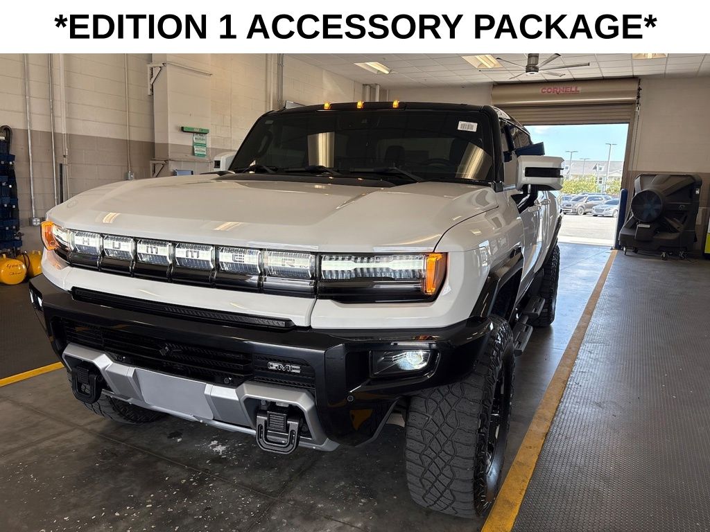 Interstellar White 2023 GMC Hummer EV Pickup 3X Crew Cab AWD Pickup Truck All-Wheel Drive 1-Speed Automatic