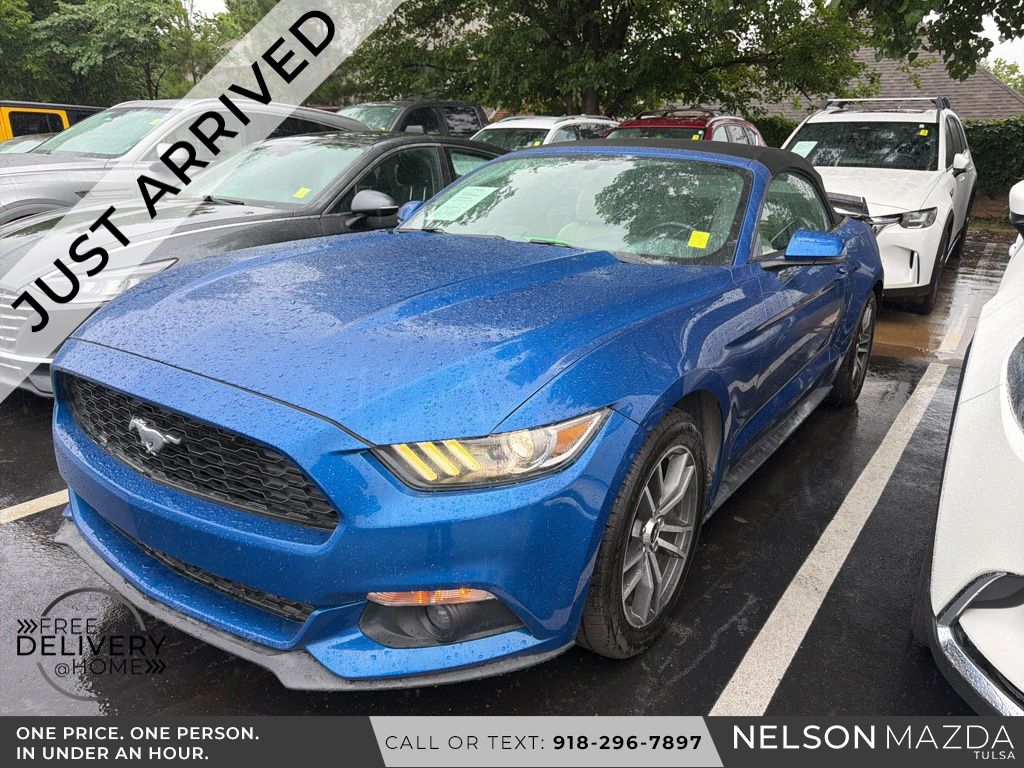 Lightning Blue Metallic 2017 Ford Mustang EcoBoost Premium Convertible RWD Convertible Rear-Wheel Drive 6-Speed Automatic