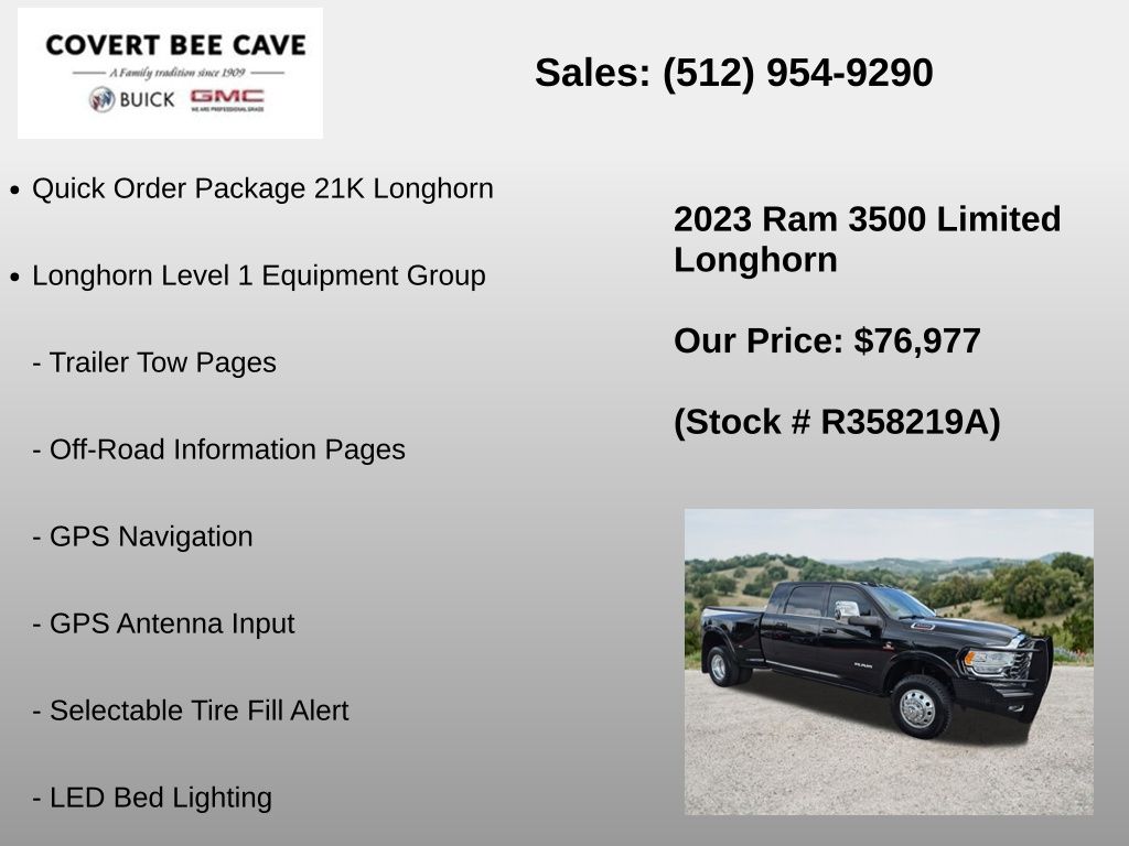 Used Car 2023 Ram 3500  Laramie Longhorn For Sale Under $80,000 In Austin, Texas