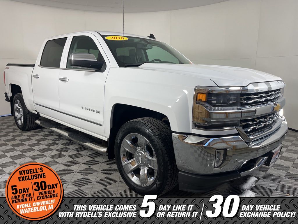 Summit White 2016 Chevrolet Silverado 1500 LTZ Crew Cab 4WD Pickup Truck Four-Wheel Drive 8-Speed Automatic Overdrive