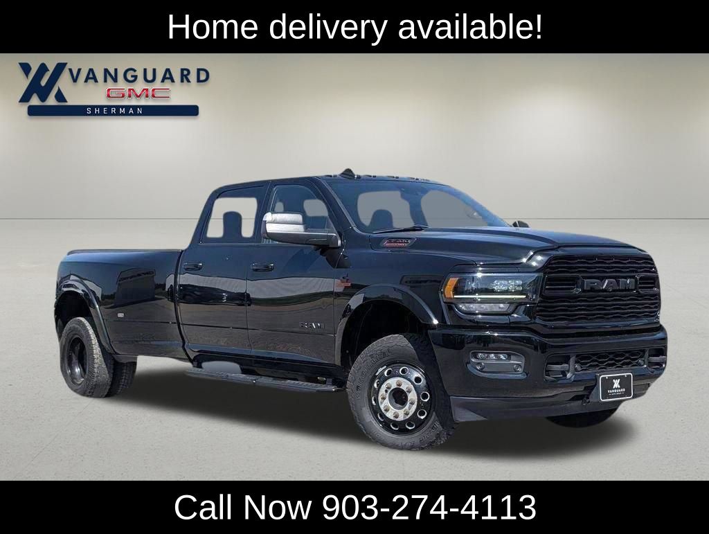 Diamond Black Crystal Pearlcoat 2022 RAM 3500 Limited Crew Cab LB DRW 4WD Pickup Truck Four-Wheel Drive 6-Speed Automatic