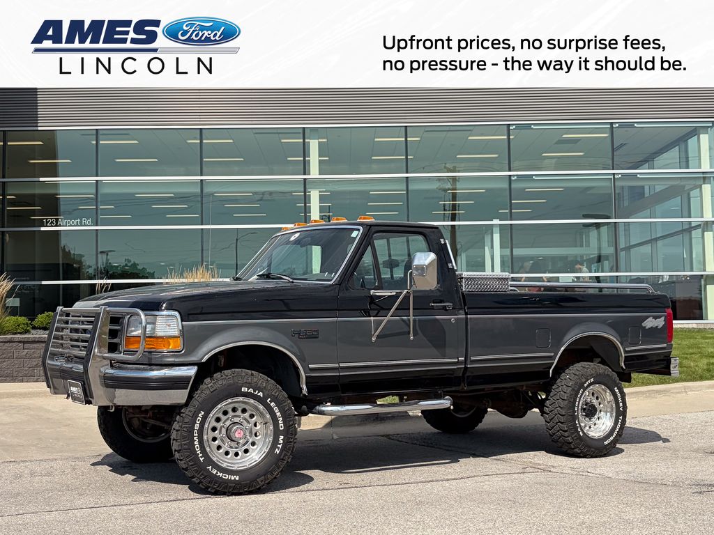 Black 1993 Ford F-350 Pickup Truck Four-Wheel Drive 5-Speed Manual Overdrive
