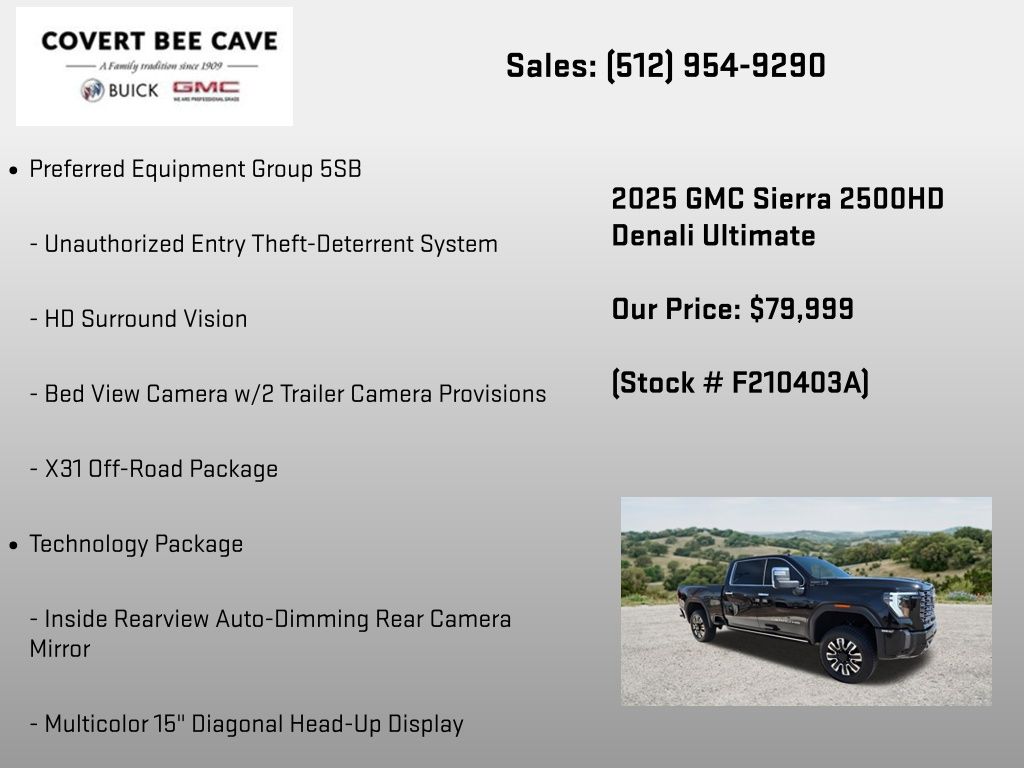 Used Car 2025 Gmc Sierra 2500hd  Denali Ultimate For Sale Under $80,000 In Austin, Texas