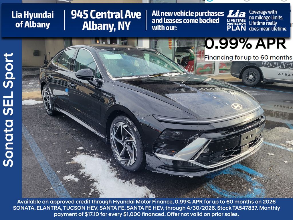 Abyss Black 2026 Hyundai Sonata SEL Sport FWD Sedan Front-Wheel Drive 8-Speed Automatic