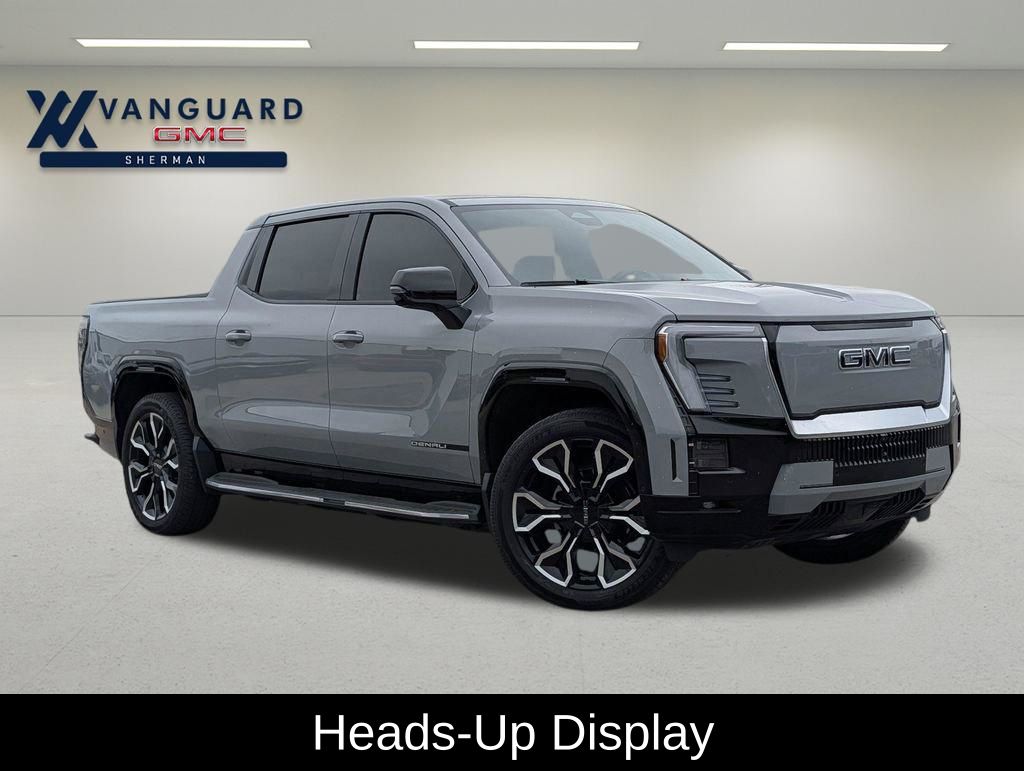 Thunderstorm Gray 2025 GMC Sierra EV Denali Crew Cab (Extended Range) e4WD Pickup Truck All-Wheel Drive 1-Speed Automatic