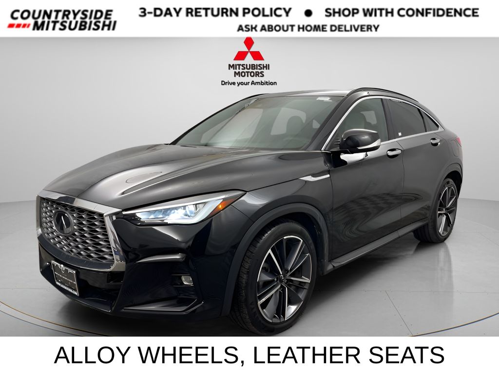 Black Obsidian 2024 INFINITI QX55 Luxe AWD SUV / Crossover All-Wheel Drive Continuously Variable Transmission