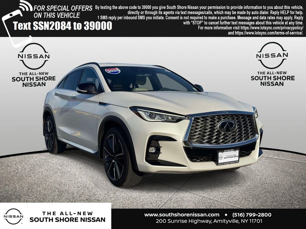 Radiant White 2025 INFINITI QX55 Luxe AWD SUV / Crossover All-Wheel Drive Continuously Variable Transmission