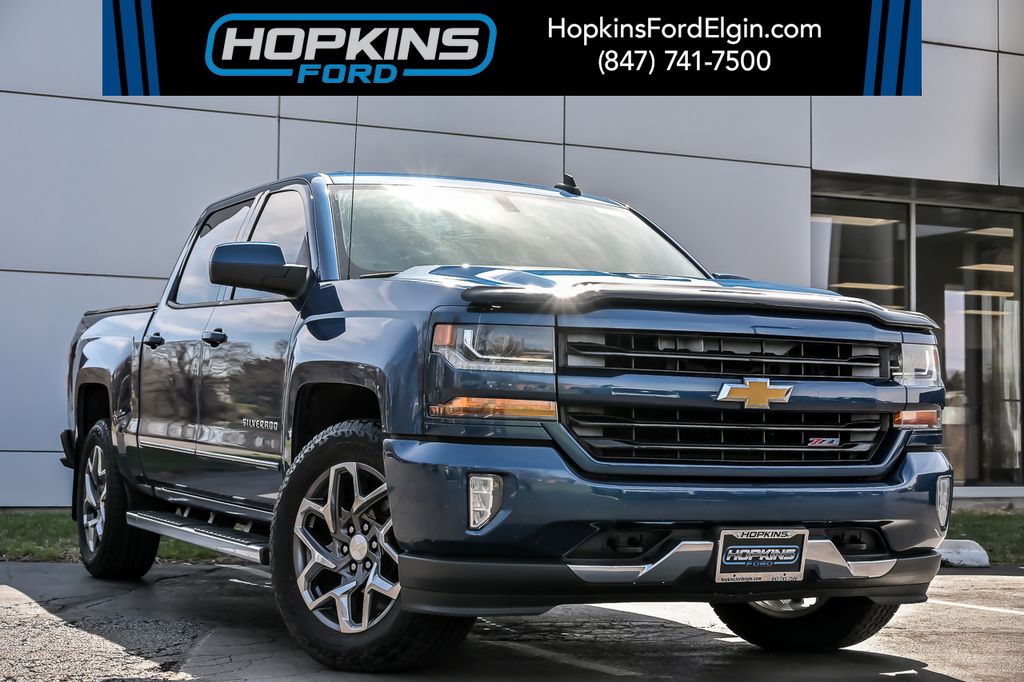 Deep Ocean Blue Metallic 2016 Chevrolet Silverado 1500 LT Crew Cab 4WD Pickup Truck Four-Wheel Drive 6-Speed Automatic Overdrive