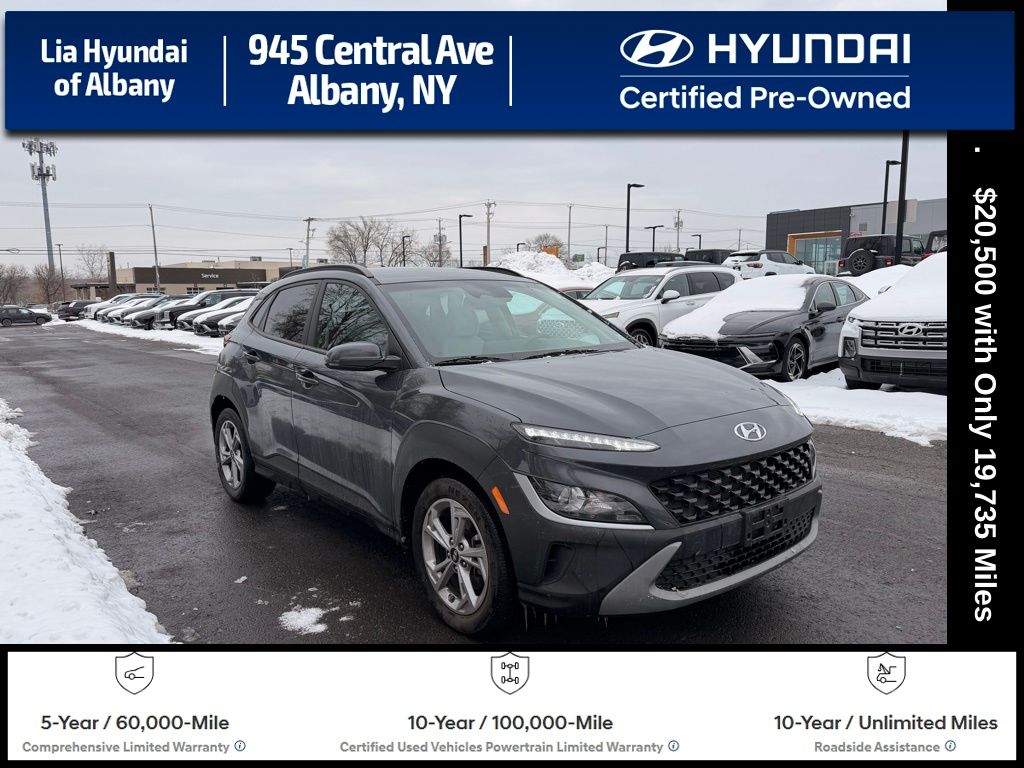 Ecotronic Gray 2023 Hyundai Kona SEL AWD SUV / Crossover All-Wheel Drive Continuously Variable Transmission