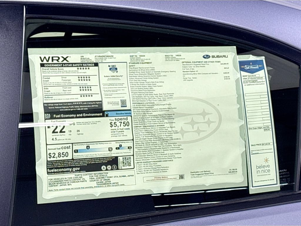 2026 Subaru WRX tS