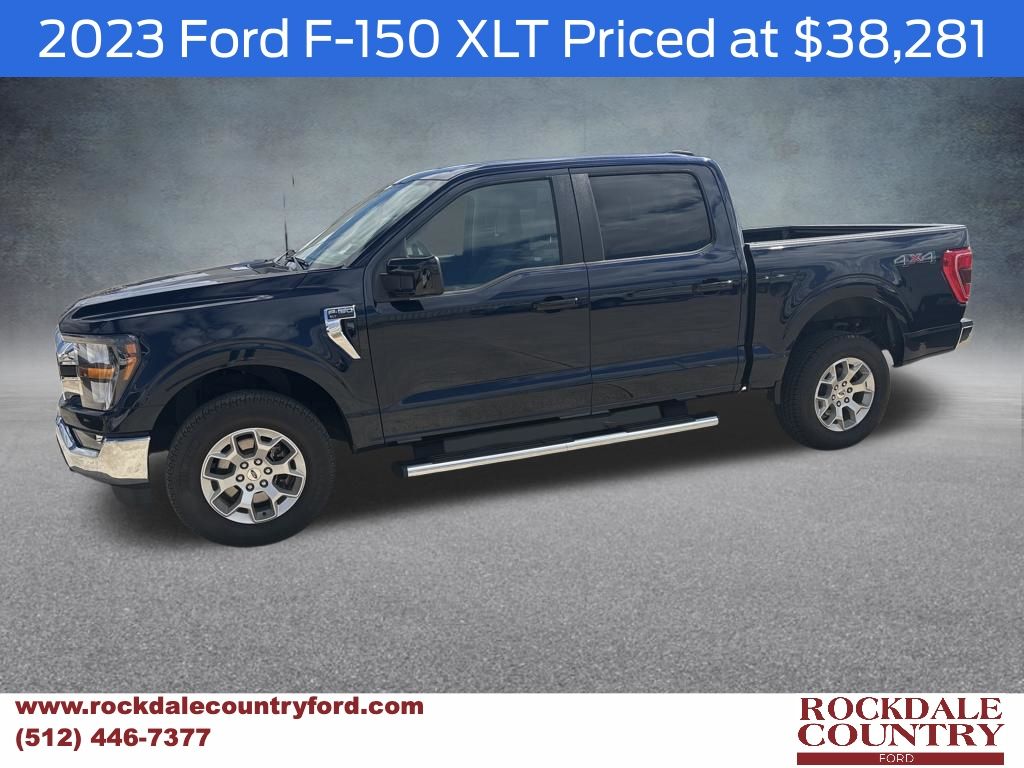 Blue Metallic 2023 Ford F-150 XLT SuperCrew 4WD Pickup Truck Four-Wheel Drive Automatic