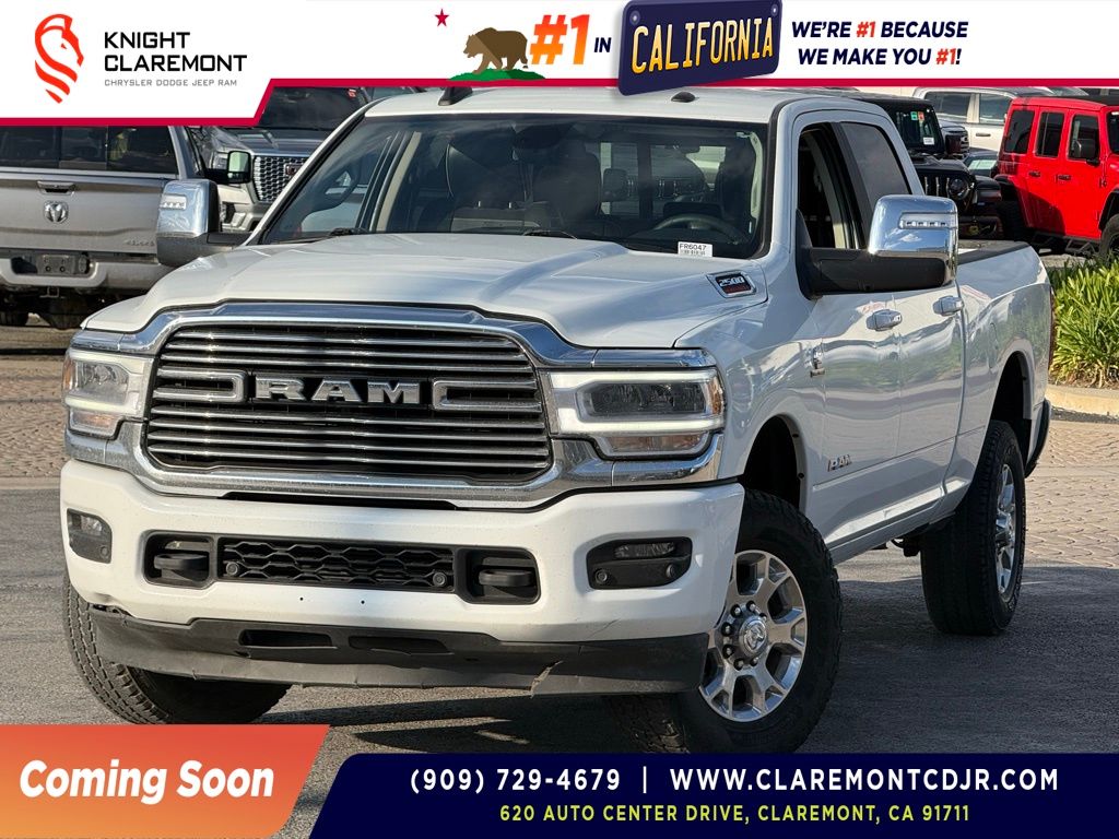 Bright White Clearcoat 2024 RAM 2500 Laramie Crew Cab 4WD Pickup Truck Four-Wheel Drive 6-Speed Automatic