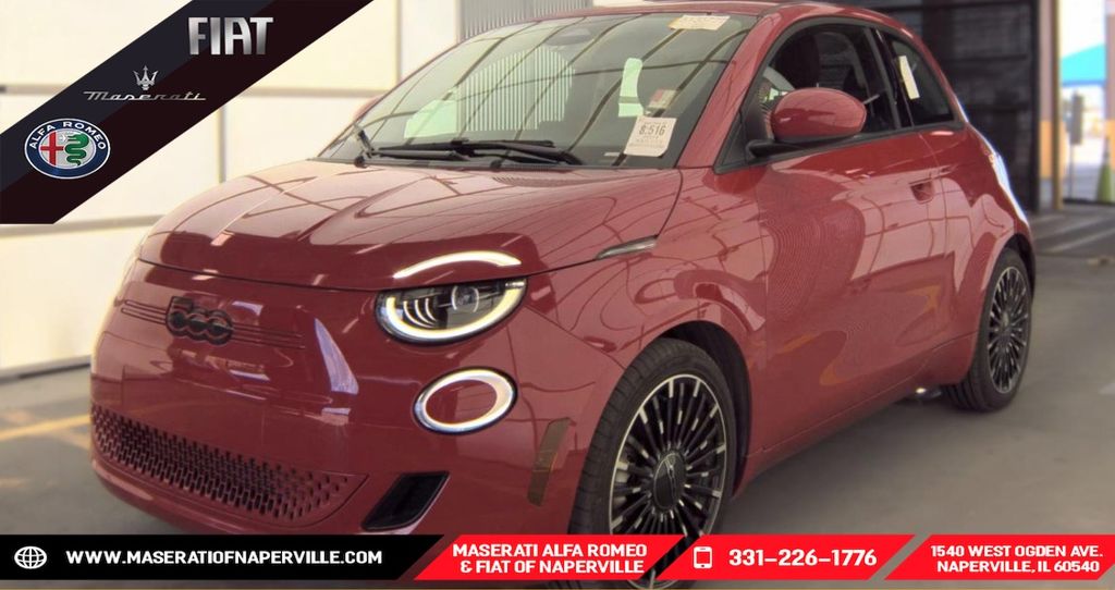 Red by (Red) 2024 FIAT 500e Hatchback 1-Speed Automatic