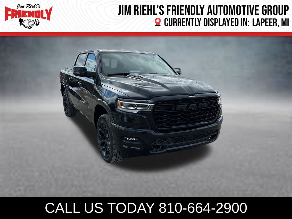 Diamond Black Crystal Pearlcoat 2026 RAM 1500 Limited Crew Cab 4WD Pickup Truck Four-Wheel Drive 8-Speed Automatic