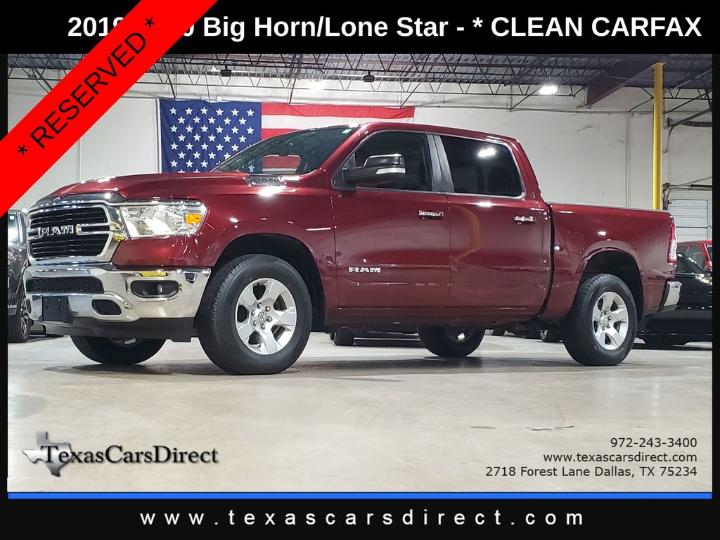 Delmonico Red Pearlcoat 2019 RAM 1500 Big Horn Crew Cab 4WD Pickup Truck Four-Wheel Drive 8-Speed Automatic