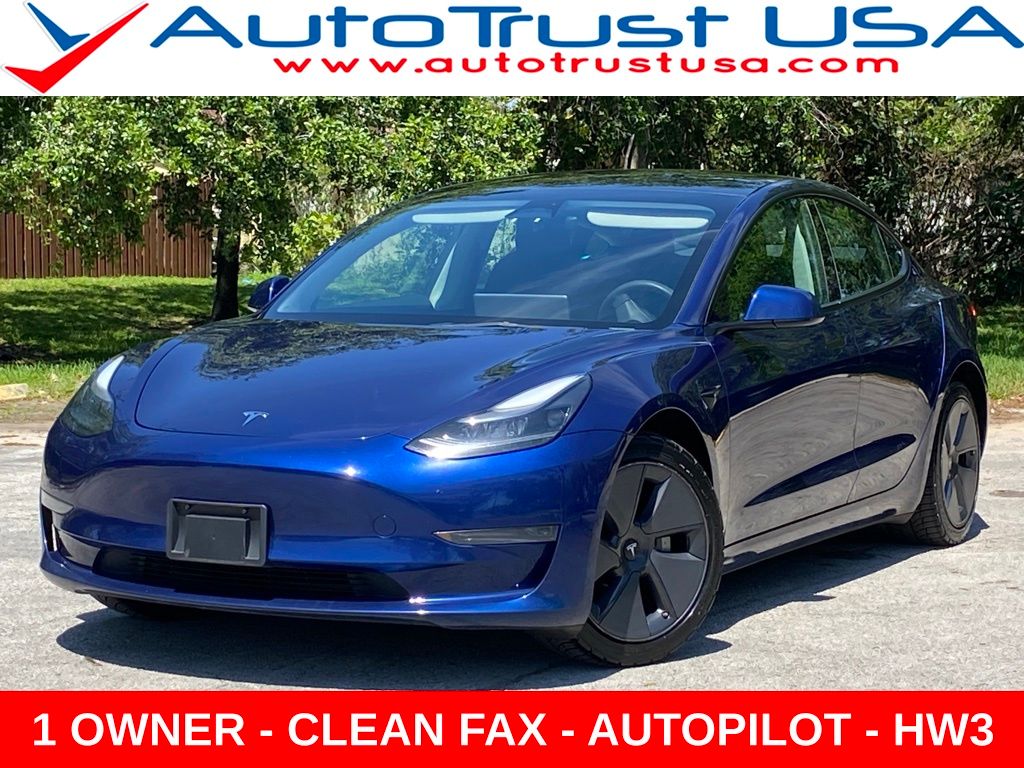 Blue 2023 Tesla Model 3 RWD Sedan Rear-Wheel Drive 1-Speed Automatic