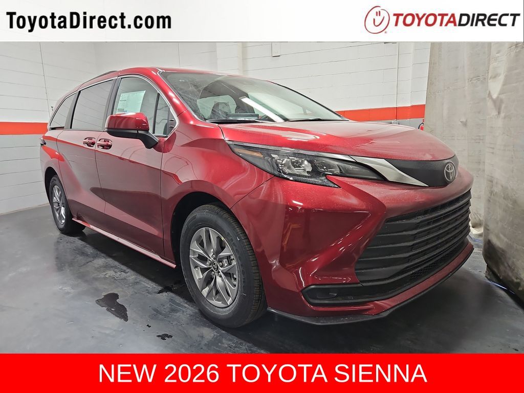 Red (Ruby Flare Pearl) 2026 Toyota Sienna Minivan Front-Wheel Drive Continuously Variable Transmission