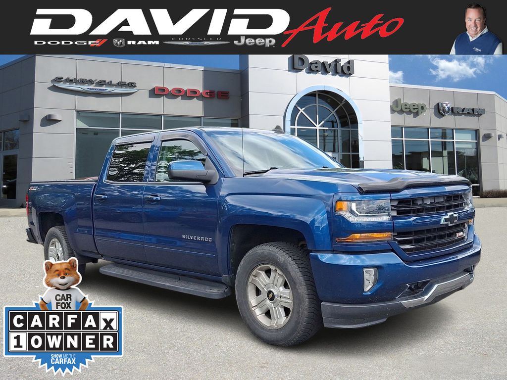 Deep Ocean Blue Metallic 2017 Chevrolet Silverado 1500 LT Crew Cab 4WD Pickup Truck Four-Wheel Drive 6-Speed Automatic Overdrive