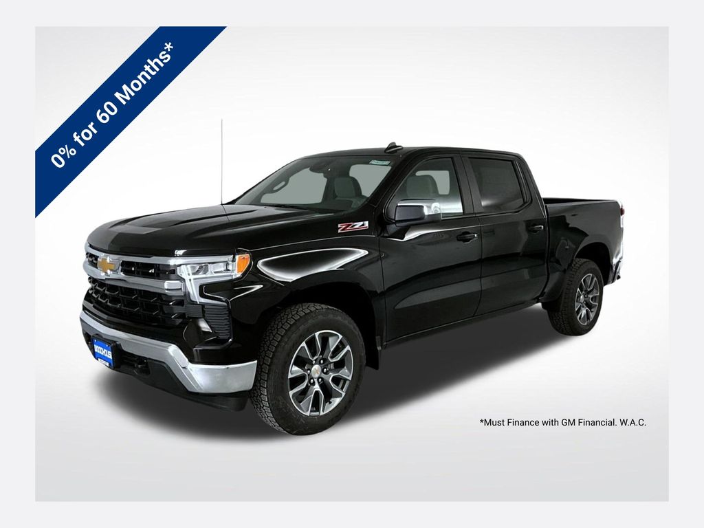 Black 2026 Chevrolet Silverado 1500 LT Crew Cab 4WD Pickup Truck Four-Wheel Drive Automatic