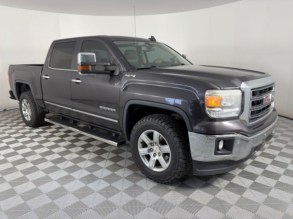 Gray (Iridium Metallic) 2015 GMC Sierra 1500 SLT Crew Cab 4WD Pickup Truck Four-Wheel Drive 6-Speed Automatic Overdrive