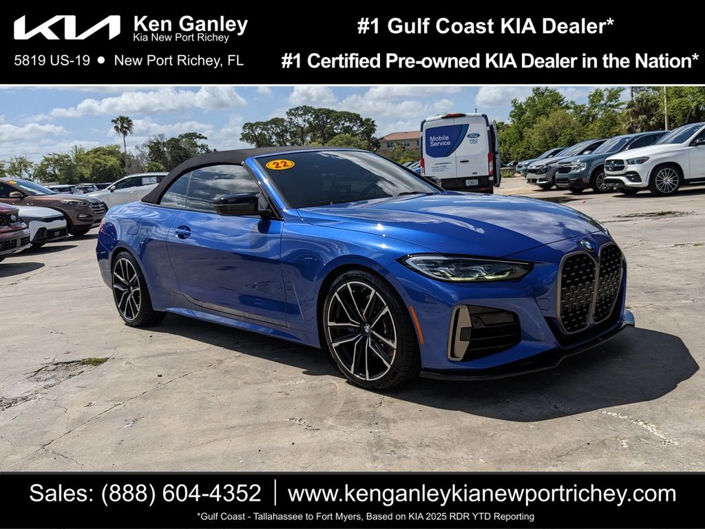 Portimao Blue Metallic 2022 BMW 4 Series M440i Convertible RWD Convertible Rear-Wheel Drive 8-Speed Automatic