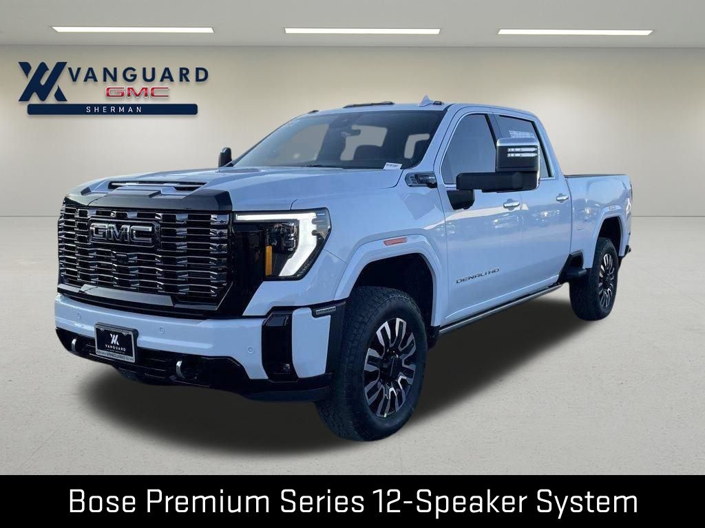 Glacier White Tricoat 2026 GMC Sierra 2500HD Denali Ultimate Crew Cab 4WD Pickup Truck Four-Wheel Drive Automatic