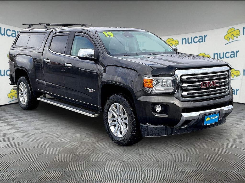 Gray 2019 GMC Canyon SLT Crew Cab 4WD Pickup Truck Four-Wheel Drive 6-Speed Automatic