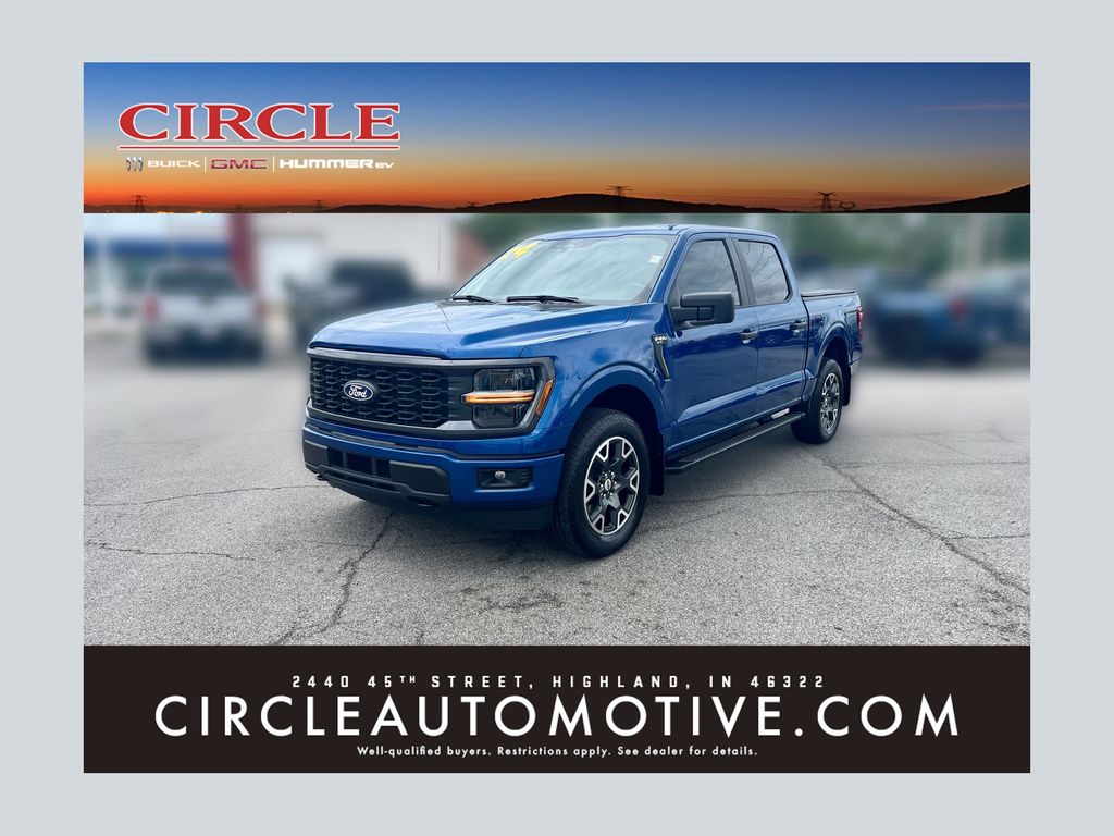 Blue Metallic 2024 Ford F-150 STX SuperCrew 4WD Pickup Truck Four-Wheel Drive Automatic