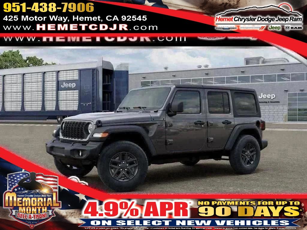Gray (Granite Crystal Metallic Clearcoat) 2026 Jeep Wrangler Sport S 4-Door 4WD SUV / Crossover Four-Wheel Drive 8-Speed Automatic