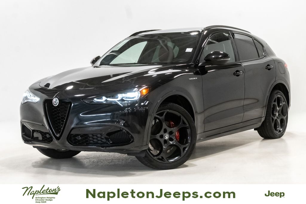 Vulcano Black Metallic 2024 Alfa Romeo Stelvio Veloce AWD SUV / Crossover All-Wheel Drive 8-Speed Automatic