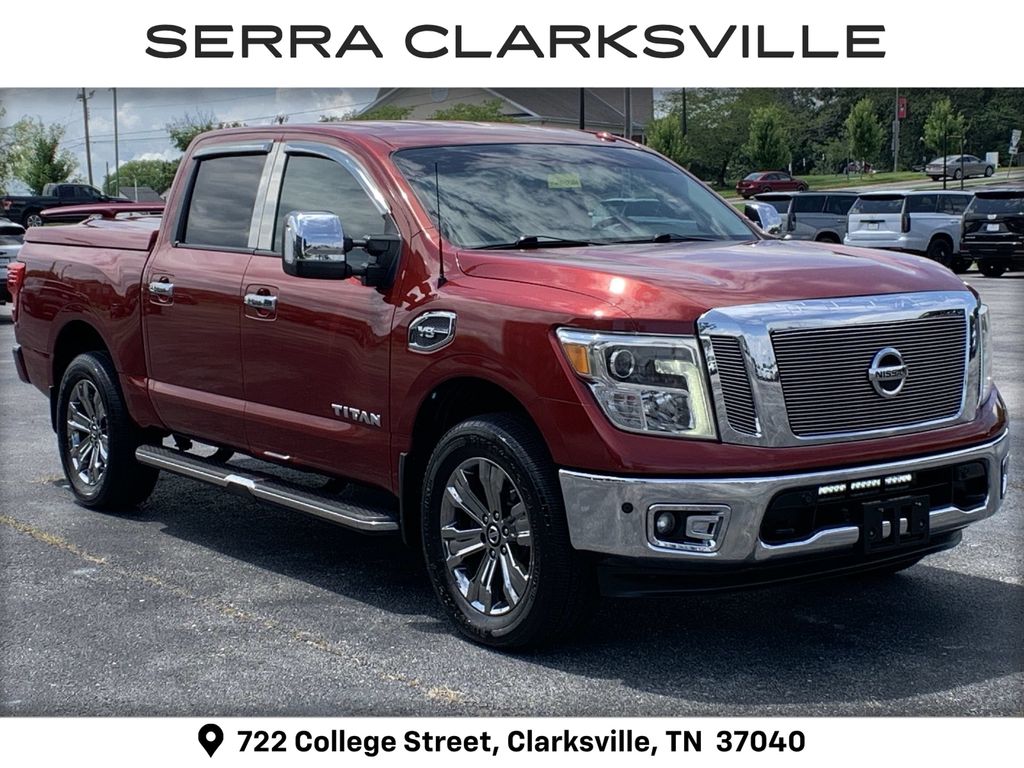 Cayenne Red 2017 Nissan Titan Pickup Truck Four-Wheel Drive 7-Speed Automatic