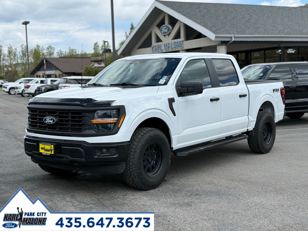 White 2024 Ford F-150 STX SuperCrew 4WD Pickup Truck Four-Wheel Drive Automatic