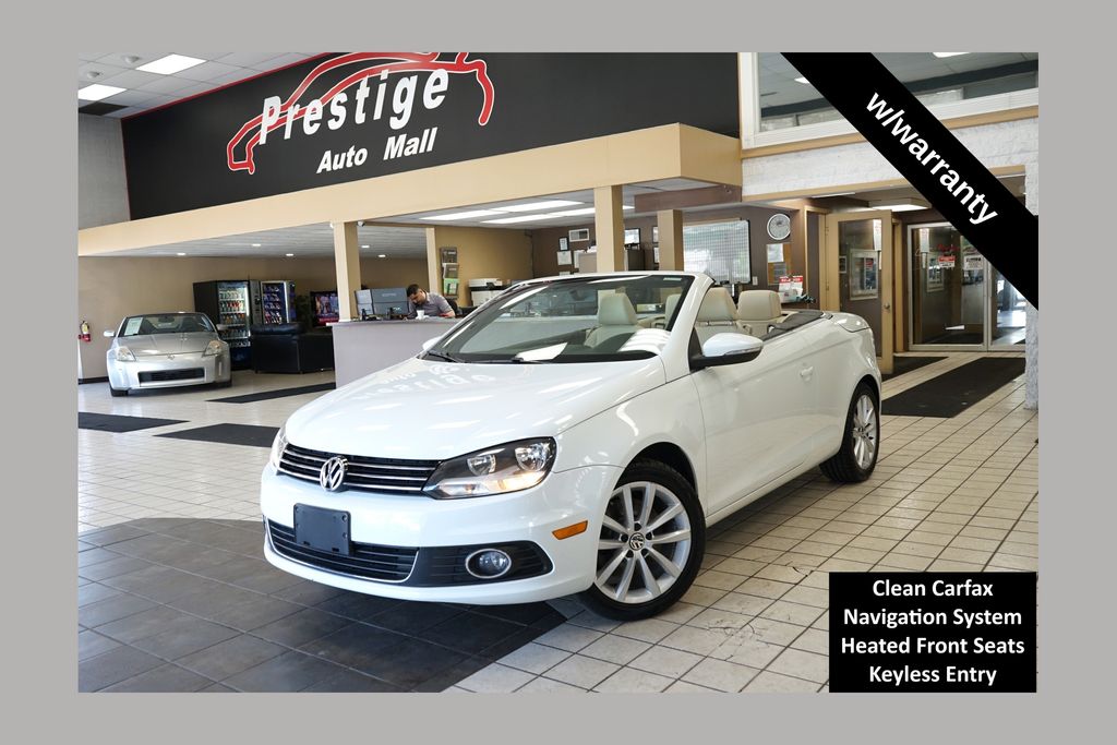 Pure White 2015 Volkswagen Eos Convertible Front-Wheel Drive 6-Speed Dual Clutch