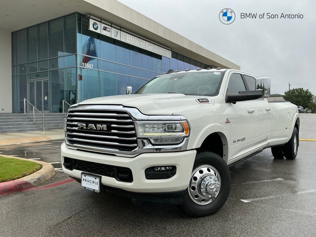 Pearl White 2020 RAM 3500 Pickup Truck Four-Wheel Drive 6-Speed Automatic