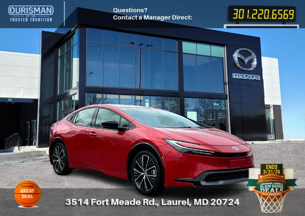 Red 2024 Toyota Prius XLE AWD Hatchback All-Wheel Drive Continuously Variable Transmission