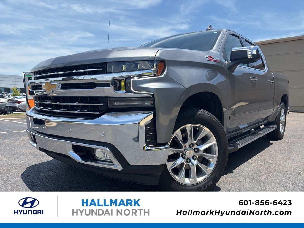 Gray (Satin Steel Metallic) 2021 Chevrolet Silverado 1500 LTZ Crew Cab 4WD Pickup Truck Four-Wheel Drive Automatic