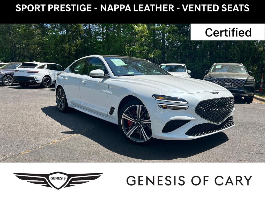 Uyuni White 2025 Genesis G70 3.3T Sport Prestige RWD Sedan Rear-Wheel Drive 8-Speed Automatic