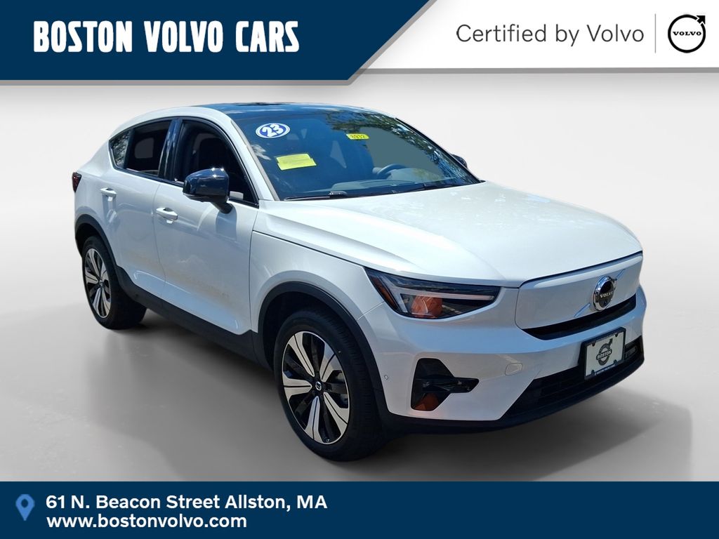 Crystal White Metallic 2023 Volvo C40 Recharge SUV / Crossover All-Wheel Drive 1-Speed Automatic