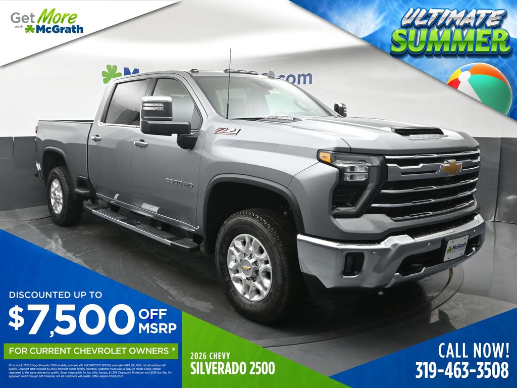 Sterling Gray Metallic 2026 Chevrolet Silverado 2500HD LTZ Crew Cab 4WD Pickup Truck Four-Wheel Drive Automatic