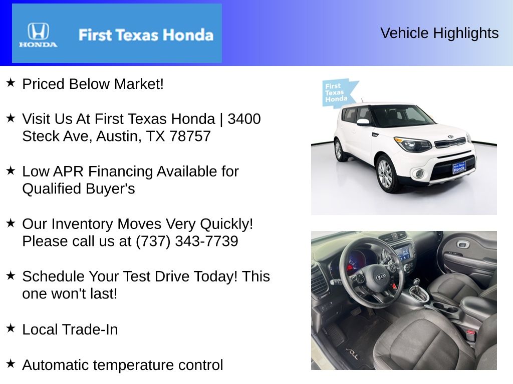 Used Car 2019 Kia Soul  Plus For Sale Under $15,000 In Austin, Texas
