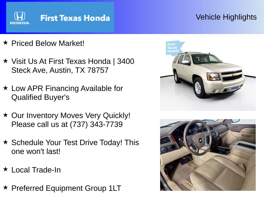 Used Car 2014 Chevrolet Tahoe  Lt For Sale Under $15,000 In Austin, Texas