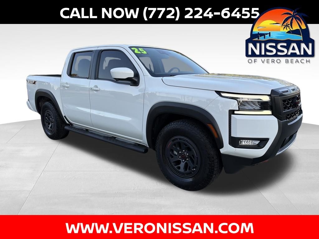 Glacier White 2025 Nissan Frontier PRO-X Crew Cab RWD Pickup Truck 4X2 9-Speed Automatic Overdrive