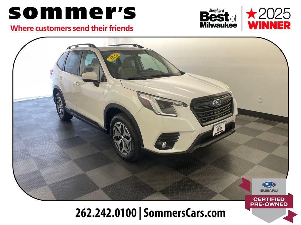 Crystal White Pearl 2023 Subaru Forester SUV / Crossover All-Wheel Drive Continuously Variable Transmission