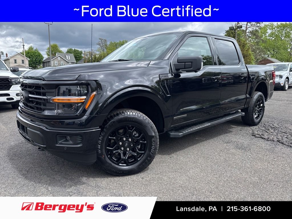 Black Metallic 2024 Ford F-150 XLT SuperCrew 4WD Pickup Truck Four-Wheel Drive 10-Speed Automatic