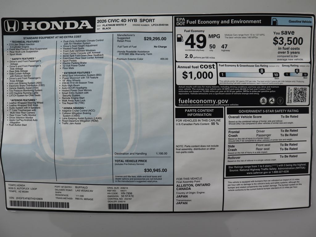 Thumbnail: 2026 Honda Civic - 9