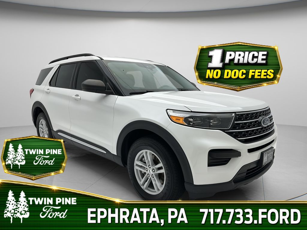 White Metallic 2021 Ford Explorer SUV / Crossover All-Wheel Drive Automatic