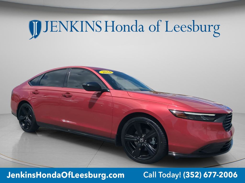 Radiant Red 2024 Honda Accord Hybrid Sport-L FWD Sedan Front-Wheel Drive Continuously Variable Transmission