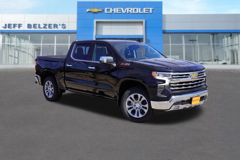 Black 2026 Chevrolet Silverado 1500 LTZ Crew Cab 4WD Pickup Truck Four-Wheel Drive Automatic